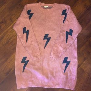 Dusty pink grunge oversized sweater jumper dress tunic